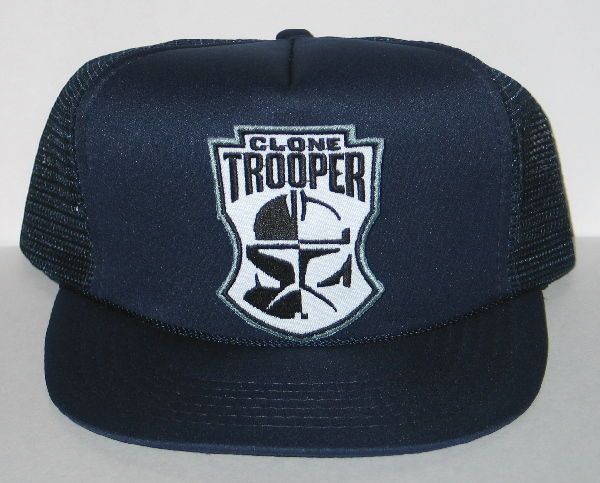 Star Wars Clone Trooper Mask Patch on a Black Baseball Cap Hat NEW