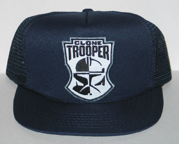 Star Wars Clone Trooper Mask Patch on a Black Baseball Cap Hat NEW picture