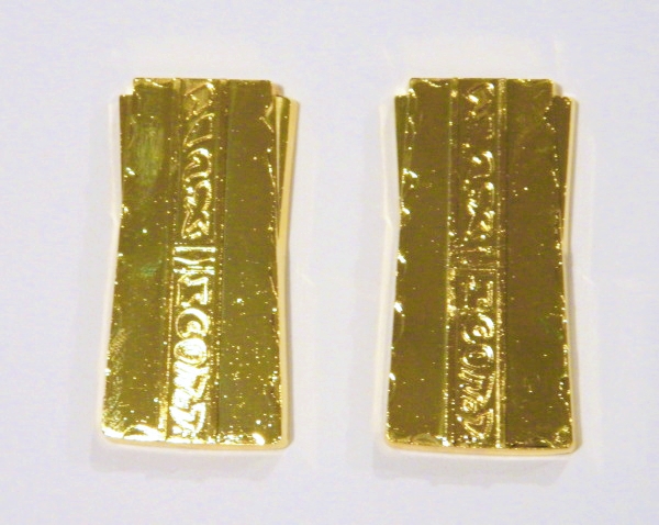 Star Trek Deep Space Nine Set of Two Gold Pressed Latinum Metal Bars, NEW UNUSED