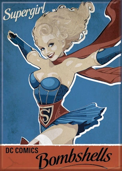 DC Comics Bombshells Supergirl  Pin-Up Art Refrigerator Magnet, NEW UNUSED