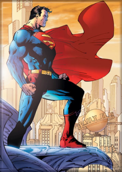 DC Comics Superman Standing Above Metropolis Art Refrigerator Magnet NEW UNUSED