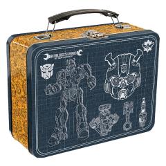 Transformers Bumblebees Garage Blueprint Image Art Large Tin Tote Lunchbox NEW