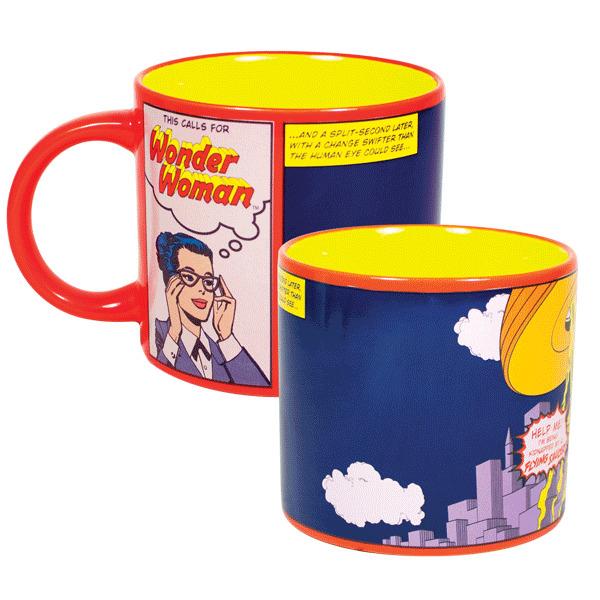 This Calls for Wonder Woman Comic Art Disappearing 14 oz Ceramic Mug DC NEW picture