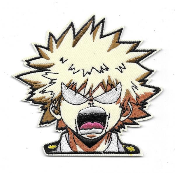 My Hero Academia Screaming Katsuki Bakugo Face Embroidered Patch NEW UNUSED