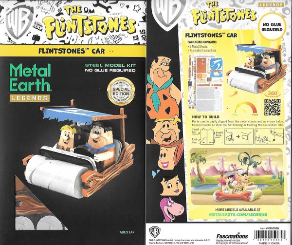 The Flintstones Car with Fred & Barney Metal Earth 3-D Laser Cut Steel Model Kit picture