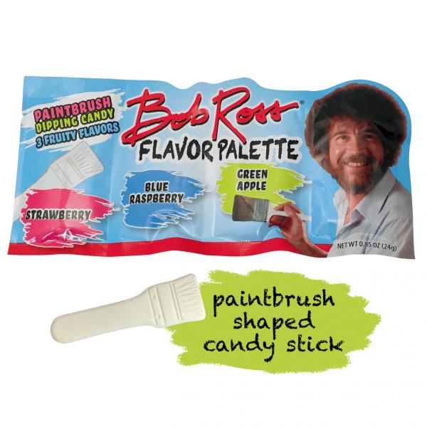 Bob Ross Flavor Palette with 3 Flavors and Paintbrush Dipping Stick Pouch SEALED picture