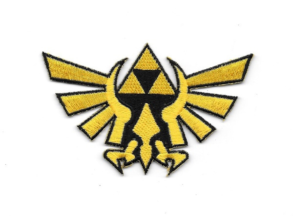 Nintendo Zelda Princess Triforce Gold Logo Embroidered Patch, NEW UNUSED