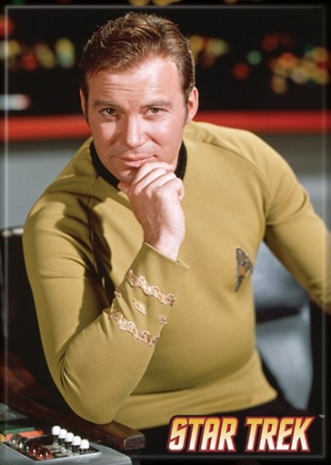 Star Trek: The Original Series Kirk on the Enterprise Bridge Magnet, NEW UNUSED