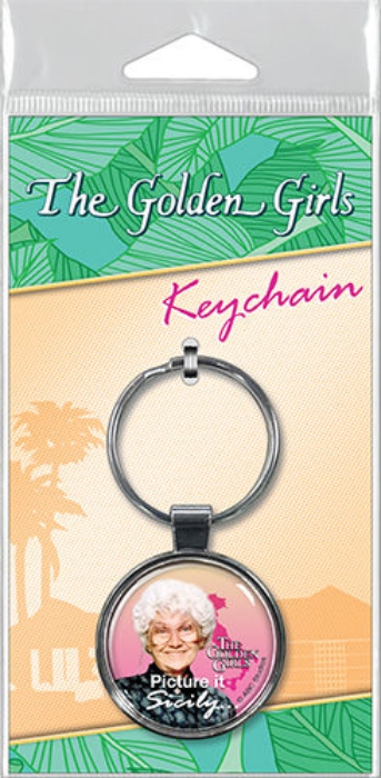 The Golden Girls Sophia Picture It Sicily Photo Round Metal Key Chain NEW UNUSED picture