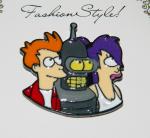 Futurama TV Series Fry Bender Leela Trio Images Metal Enamel Pin NEW UNUSED