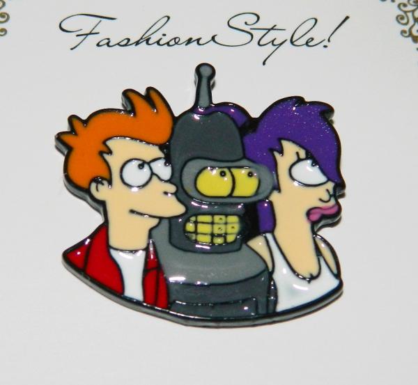 Futurama TV Series Fry Bender Leela Trio Images Metal Enamel Pin NEW UNUSED picture