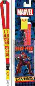 Marvels Iron Man Name and Mask Images Lanyard with Logo Badge Holder NEW UNUSED