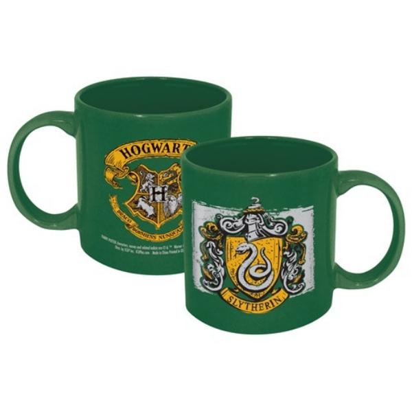 Harry Potter Slytherin and Hogwarts Crest 20 oz Ceramic Coffee Mug, NEW UNUSED