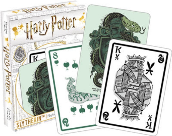 Harry Potter Slytherin House Themed Illustrated Poker Size Playing Cards, NEW