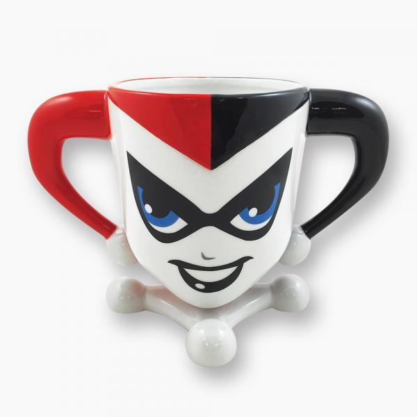 DC Comics Harley Quinn Head 20 oz Ceramic Figural Mug NEW UNUSED BOXED picture