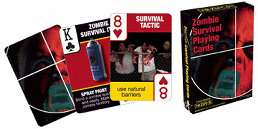 Zombie Survival Tips Photo Illustrated Playing Cards, NEW SEALED picture