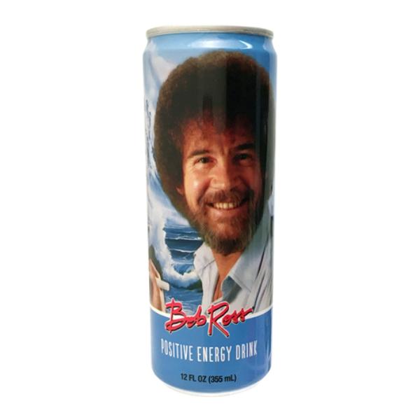 Bob Ross The Joy of Painting Positive Energy Drinks 12 oz Cans Case of 12 SEALED picture