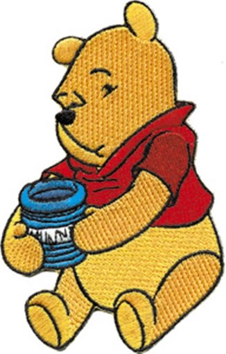 Walt Disney Winnie the Pooh Figure Sitting with Honey Embroidered Patch UNUSED picture