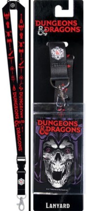 Dungeons and Dragons RPG Logos Lanyard with Skull Badge Holder NEW UNUSED