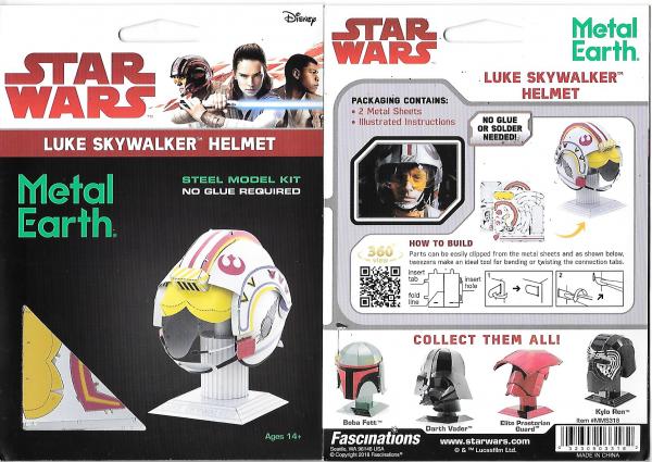 Star Wars Luke Skywalker Helmet Metal Earth 3-D Laser Cut Steel Model Kit MMS318