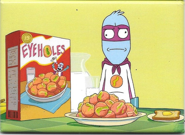 Rick and Morty Animated TV Series Eyehole Man and Cereal Refrigerator Magnet NEW
