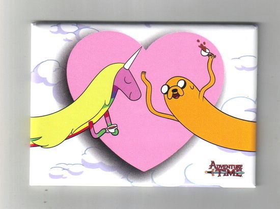 Adventure Time Lady Rainacorn and Jake Over A Heart Refrigerator Magnet, NEW