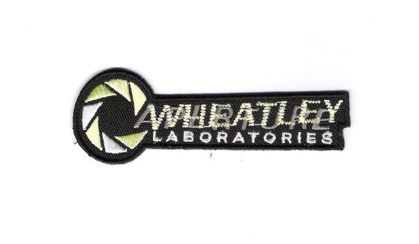 Portal 2 Game Wheatley Laboratories Logo Embroidered 4" Wide Patch, NEW UNUSED