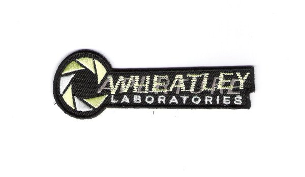 Portal 2 Game Wheatley Laboratories Logo Embroidered 4" Wide Patch, NEW UNUSED picture