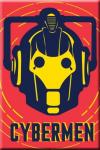 Doctor Who Cyberman Head and Name 2 x 3 Refrigerator Magnet, NEW UNUSED