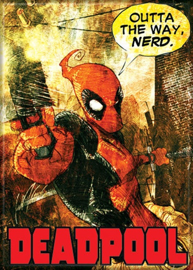 Marvel Comics Deadpool Outta the Way Nerd Comic Art Refrigerator Magnet NEW