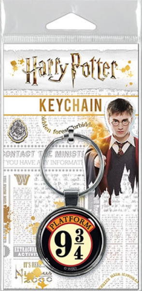 Harry Potter Movies Platform 9 3/4 Logo Colored Round Metal Key Chain NEW UNUSED picture