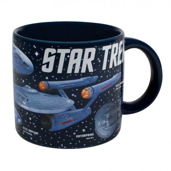 Starships of Star Trek Television Black Ceramic Wrap-Around Design 12 oz Mug NEW picture