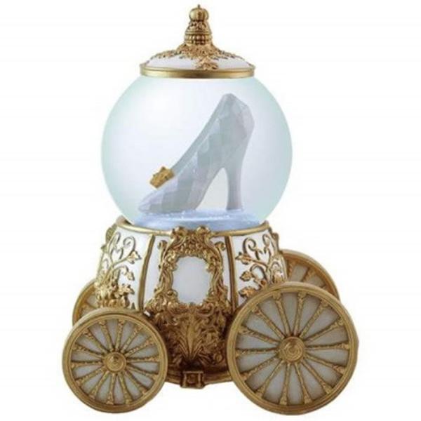 Walt Disneys Cinderella's Slipper and Carriage 100mm Water Globe NEW UNUSED