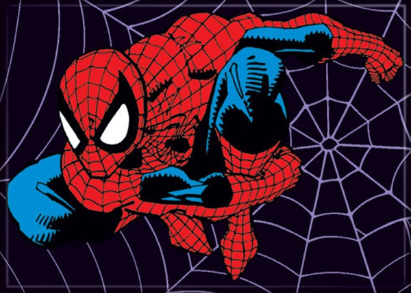 Marvel Comics Spider-Man On A Spider Web Refrigerator Magnet NEW UNUSED