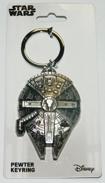 Star Wars Millennium Falcon Pewter Metal 3-D Key Chain Key Ring NEW UNUSED picture