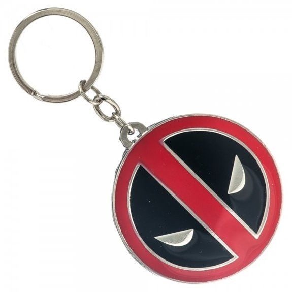 Marvel Comics Deadpool Logo Metal Enamel Keychain, NEW UNUSED