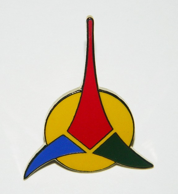 Star Trek Classic TV Series Klingon Logo Metal Enamel Pin LARGE Version 1986 NEW picture