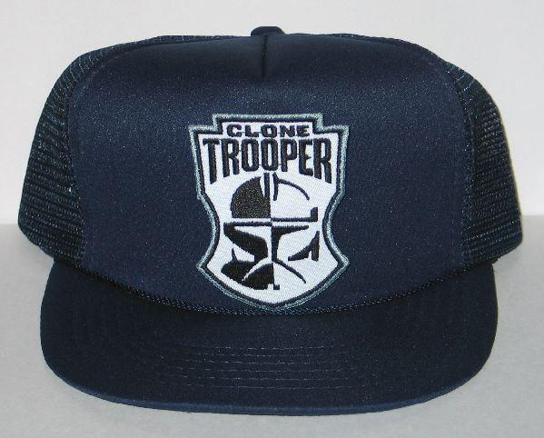 Star Wars Clone Trooper Mask Embroidered Patch on a Black Baseball Cap Hat NEW picture