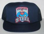 Superman The Man of Steel 1950's Patch on a Blue Baseball Cap Hat NEW