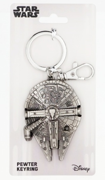 Star Wars Millennium Falcon Pewter Metal 3-D Key Chain Key Ring NEW UNUSED picture