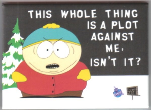 South Park Cartman Plot Against Me? Magnet, NEW UNUSED