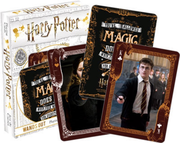 Harry Potter Wands Out Themed Illustrated Poker Size Playing Cards NEW SEALED picture