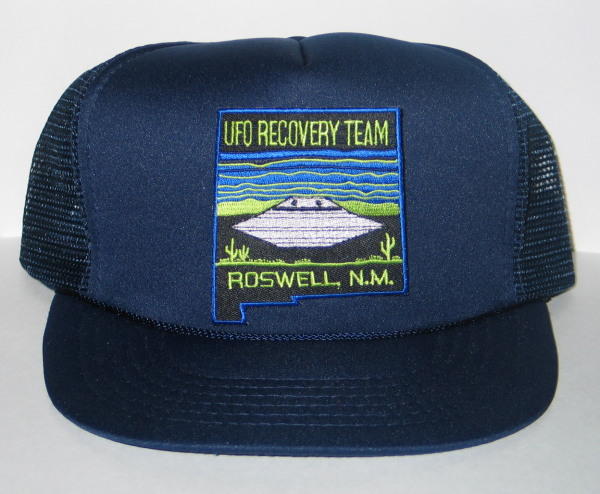 UFO Recovery Team Roswell , New Mexico Embroidered Patch BLUE Baseball Cap Hat picture