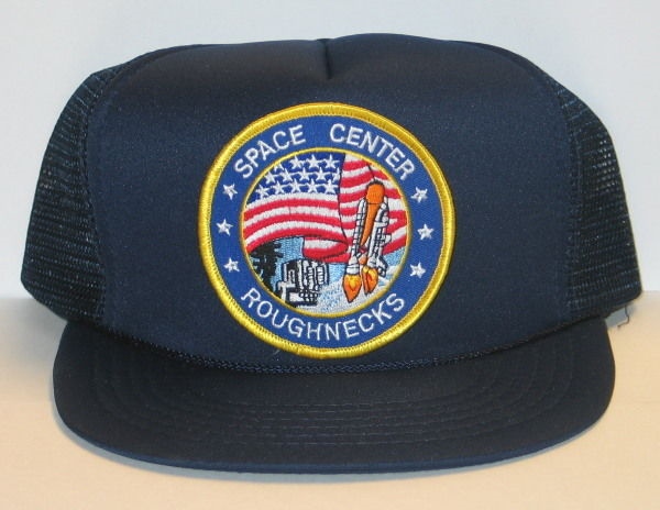 Armageddon Movie Roughnecks Logo Patch on a Blue Baseball Cap Hat picture