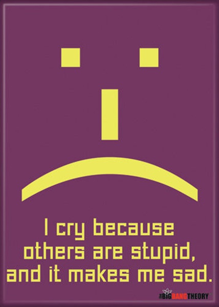 The Big Bang Theory I Cry Because Others Are Stupid Photo Refrigerator Magnet picture