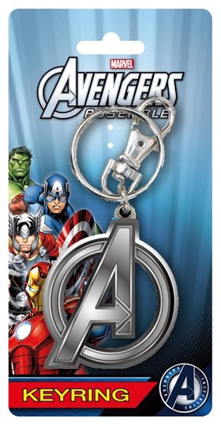 Avengers Assemble TV Series Team A Logo Pewter Key Ring Key Chain NEW UNUSED picture