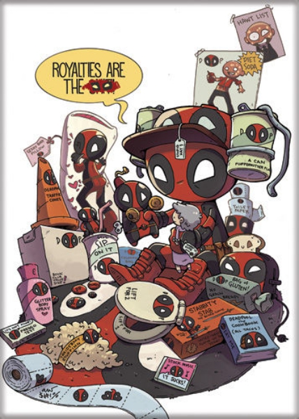 Marvel Comics Deadpool Royalties Are The .. Comic Art Refrigerator Magnet UNUSED