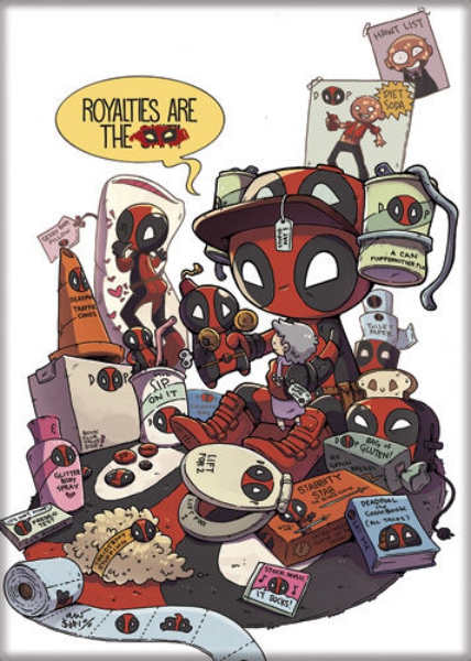 Marvel Comics Deadpool Royalties Are The .. Comic Art Refrigerator Magnet UNUSED picture