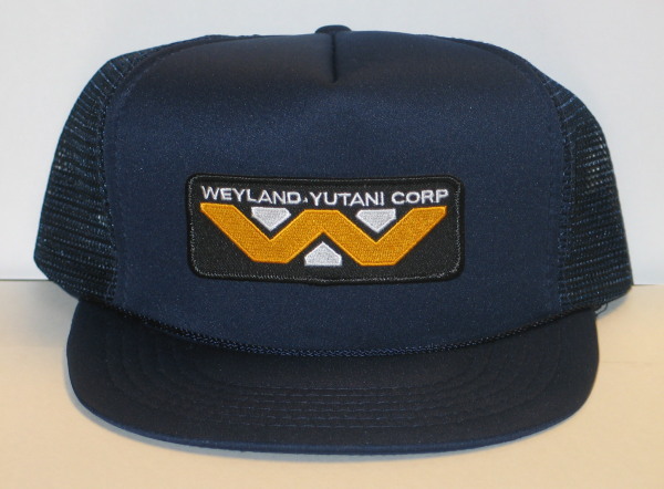 Alien Movie Weyland-Yutani Corporation Logo Patch on a Blue Baseball Cap Hat picture