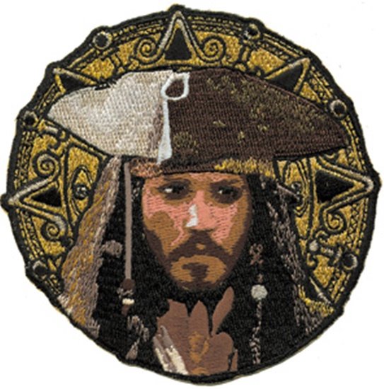 Walt Disney's Pirates of Caribbean Jack and Coin Embroidered Patch NEW UNUSED